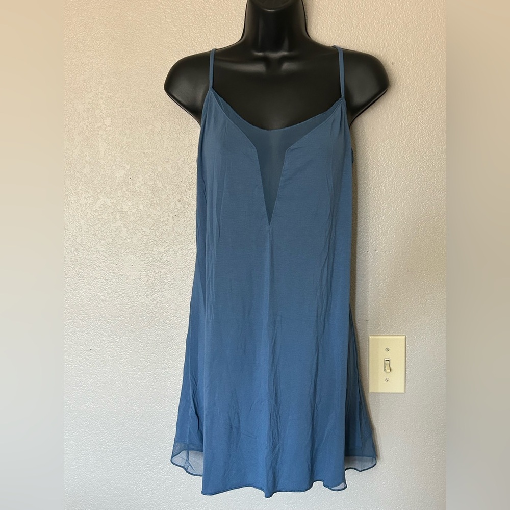 Victoria's Secret Blue Slip Top Night Shirt Pajamas Loungewear Sleepwear Sz M